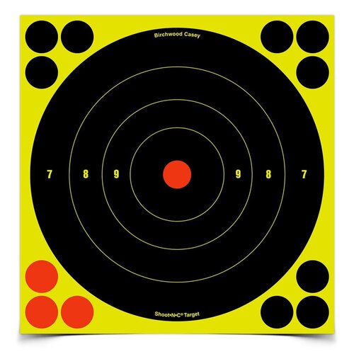 Birchwood Casey Shoot-N-C 8" Bulls Eye Self Adhesive Paper Shooting Target - 6 Targets - 72 Pasters BC-34805