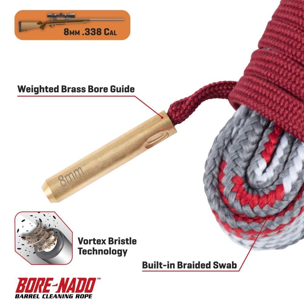 Allen Bore-Nado™ Rifle Barrel Cleaning Rope, 8mm & .338 Caliber, Red ...