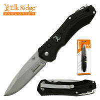 Elk Ridge Evolution Linerlock Pocket Folding Knife with LED Light - ERE-FDR003LED-BKCS