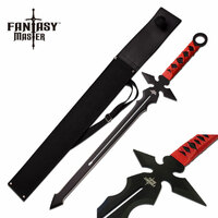 Fantasy Master Full Tang Short Sword 26" Overall With Red Cord Wrapped Handle