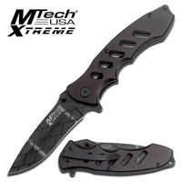 MTech USA Xtreme Black Net Patterned Pocket Knife - K-MX-8027A