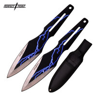 Perfect Point Blue Lightning Throwing Knives set of 2 - K-PP-108-2T 