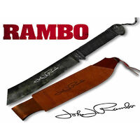 Rambo First Blood Part IV (45cm) Machete Knife Signature Edition with Leather Sheath