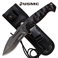 M-Tech USA USMC 9" Drop Point Fixed Blade Knife Tactical & Military - M-FIX001SW