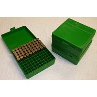 MTM Case-Gard .38 Cal 357 mag 100 Round Ammo Box Green P-100-3-10