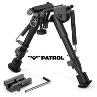 Patrol Bipod Fixed 6" to 9" Adjustable Notched Legs With Rail Adapter