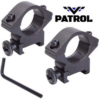 Patrol 2Pcs Low Profile 1''/25.4mm Riflescope Mount Rings for 20mm Weaver Picatinny Rail