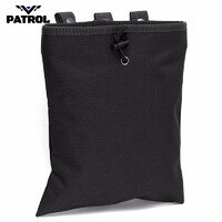 Patrol IPSC Large Brass Bag / Ammo & Magazine Dump Pouch / Utility Bag with Drawstring - Black