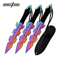 Perfect Point Rainbow Throwing Knives 3PC Set