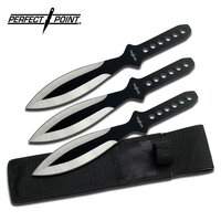 Perfect Point Black & Silver Throwing Knife Set PP-114-3SB