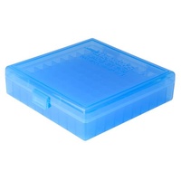 Berry's Pistol Ammo Box 100rd Flip-Top 40 S&W 45 ACP 357 Sig - Blue - SBE008