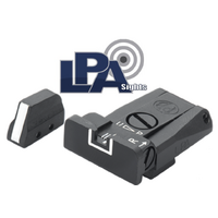 LPA SPR White Outline Adjustable Target Sight Set Beretta 92, 96, 98, M9 - SPR98BE18