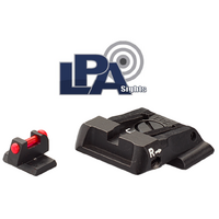 LPA SPS Adjustable Sight Set S&W M&P Military&Police with Fiber Optic Front  - SPS02SW6F
