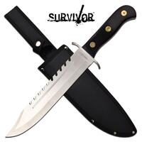 Survivor Pakkawood Fixed Blade Sw Back Bowie Knife - 16.5" Overall - SV-FIX009BK