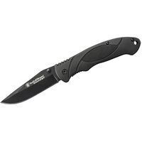 Smith & Wesson Extreme Ops Linerlock 3.3" Plain Black Drop Point Blade, Black Handles - SWA25