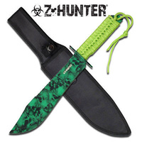 Z-Hunter Green Skulls Fixed Blade Knife Zombie Series - ZB-031