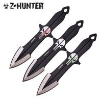 Z-Hunter Skull 8" Throwing Knife Blades - 3 Piece Set w/ Sheath