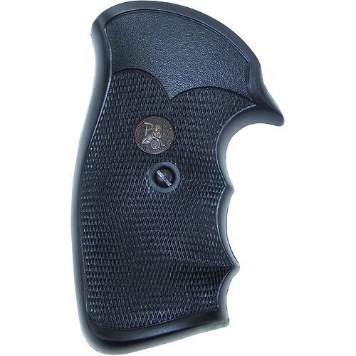 Pachmayr Gripper Rubber Revolver Grips Smith & Wesson K&L Frame Round Butt Back Strap - Black - 03266