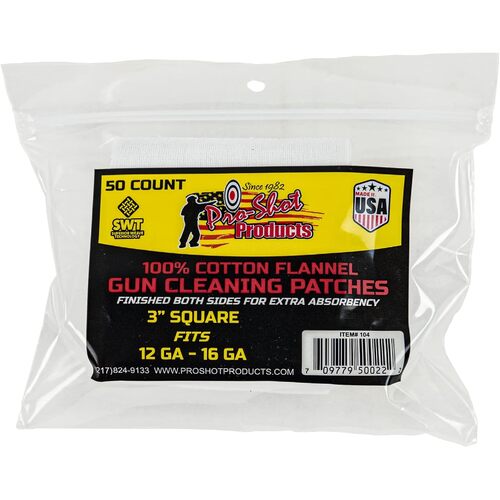 Pro-Shot 12-16ga Square Patches 50 Pack - 104