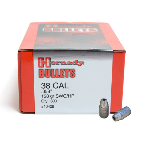 Hornady .38 Cal .358 158 gr SWC Projectiles 300 pack - 10408
