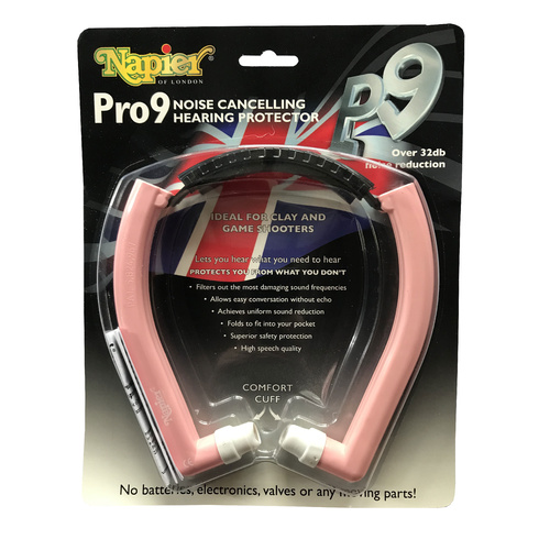 Napier Pro9 Noise Cancelling Hearing Protection - Pink - 1097P