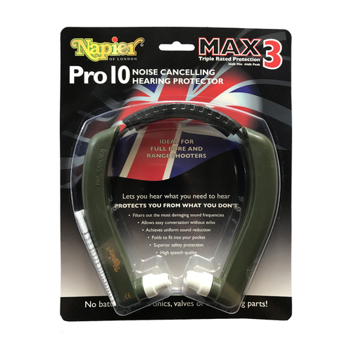 Napier Pro10 Noise Cancelling Hearing Protection - Green - 1098