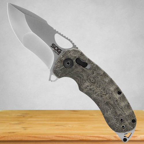 SOG Kiku XR Linen Micarta Pocket Knife - 12-27-01-57