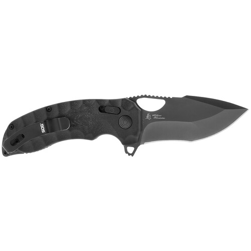 SOG Kiku XR LTE Blackout Micarta Carbon Pocket Knife - 12-27-04-57