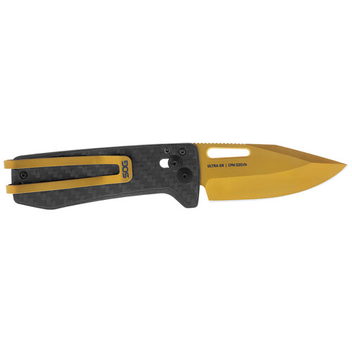 SOG Ultra XR Carbon and Gold Folding Knife - 12-63-02-57