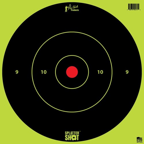 Pro-Shot Splatter Shot 12" Green Bullseye Target with Tag Paper - 12 Pack - 12B-GREEN-TG-12PK