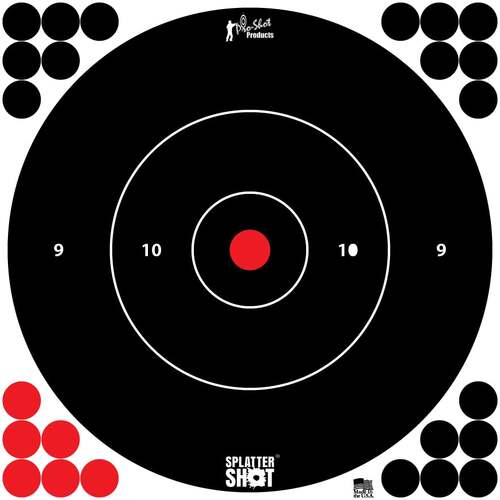 Pro-Shot Splatter Shot 12" White Peel & Stick Bullseye Target - 12 Pack - 12B-WHTE-12PK
