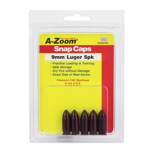 Pachmayr A-Zoom Metal Snap Caps 9mm Luger 5 Pack 15116