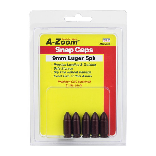 Pachmayr A-Zoom Metal Snap Caps 9mm Luger 5 Pack 15116