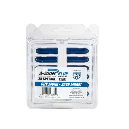 A-Zoom Blue Value Pack 38 Special Snap Caps - 12 Pk 16318