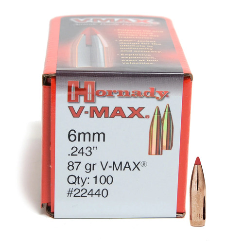 Hornady V-MAX® Projectiles 6mm cal 87 gr 100 Pack