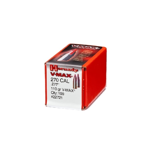 Hornady .277 270 cal 110 grain V-MAX Bullets with Cannelure 100 pack - 22721
