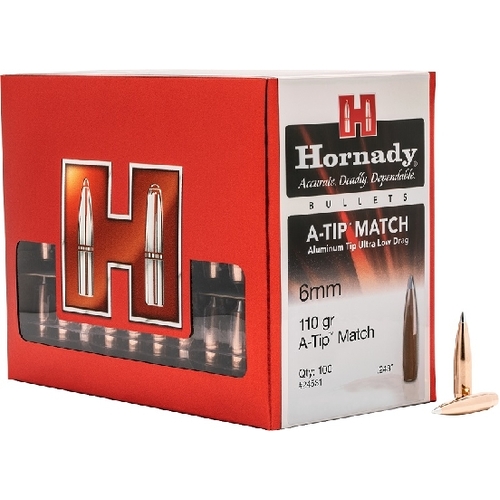 Hornady .243 6mm 110 grain A-Tip Match Bullets 100 pack - 24531