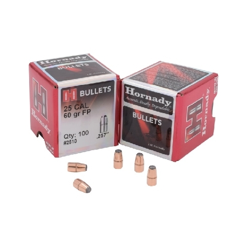 Hornady .257 25 cal 60 grain FP Bullets 100 pack - 2510