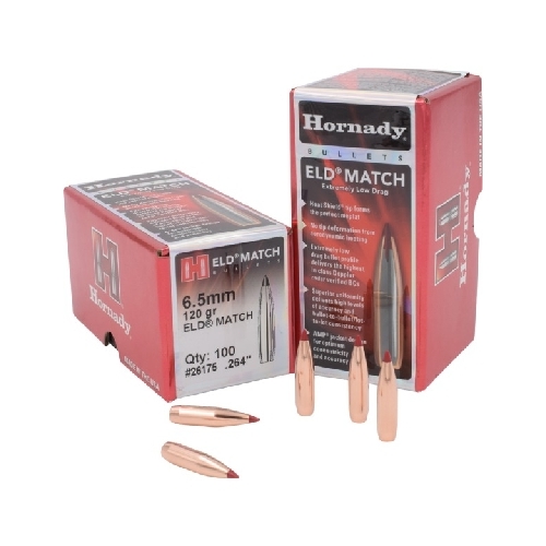 Hornady .264 6.5mm cal 120 grain ELD-M Match Bullets 100 pack - 26175