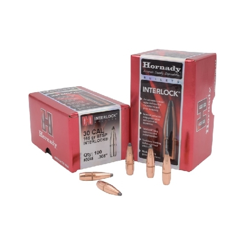 Hornady .308 30 cal 165 grain BTSP Interlock Bullets 100 pack - 3045