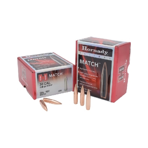 Hornady .308 30 cal 208 grain BTHP Match Bullets 100 pack - 30733