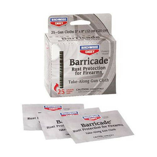 Birchwood Casey Barricade 25pc Rust Protection Take-along Gun Cloth 5'' X 8'' - 33025