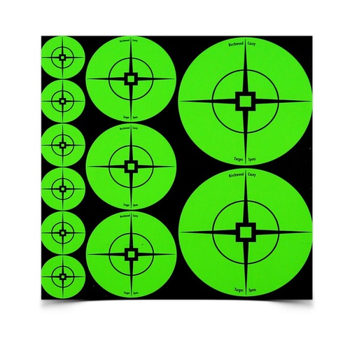 Birchwood Casey Assorted Target Spots Atomic Green 60x1" 30x2" 20x3" 33938 