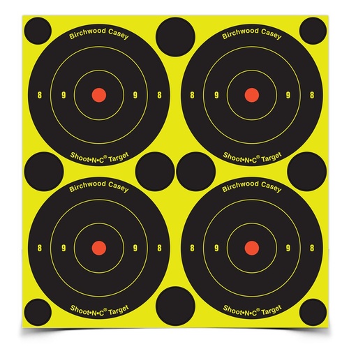 Birchwood Casey Shoot•N•C 3" Bull's-eye, 48 targets 12 Sheet Pack- 34375
