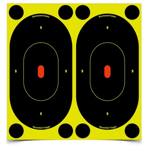 Birchwood Casey B24-12 Shoot.N.C 7" Oval Target 12 targets 6 Sheet Pack- 34710