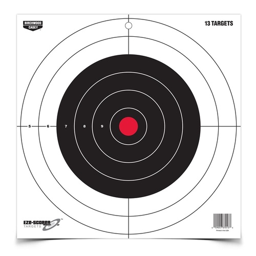 Birchwood Casey Eze-Scorer™ 12" 30cm Bull's-eye Paper Target 13 Sheet Pack- 37013