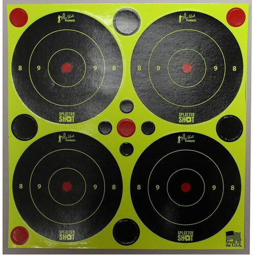 Pro-Shot Splatter Shot 3" Peel & Stick Bullseye x48 Targets - 3B-GREEN-48