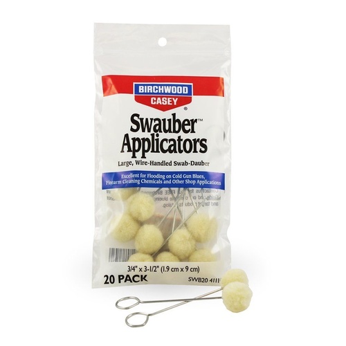 Birchwood Casey Large Wire Handled Swauber Applicators 20Pack 41110 