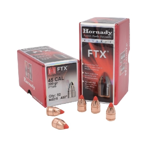 Hornady .452 45 cal 200 grain FTX Bullets 50 pack - 45215