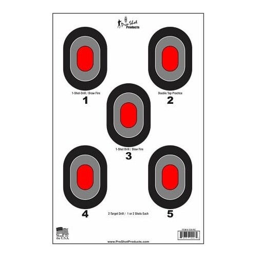 Pro-Shot 23x35" 5 Red Centre Targets 5-Pack - 530-RC-5PK